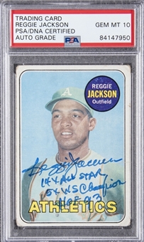 1969 Topps #260 Reggie Jackson Signed Rookie Card – PSA/DNA GEM MT 10 Signature!